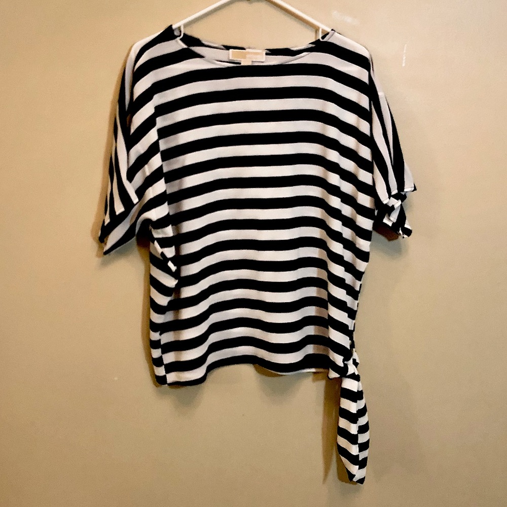 Michael by Michael Kors top stripes side tie hem sz S nautical sailing